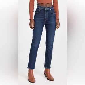 AGOLDE Riley High Rise Straight Jeans, Cropped size 27. Excellent condition